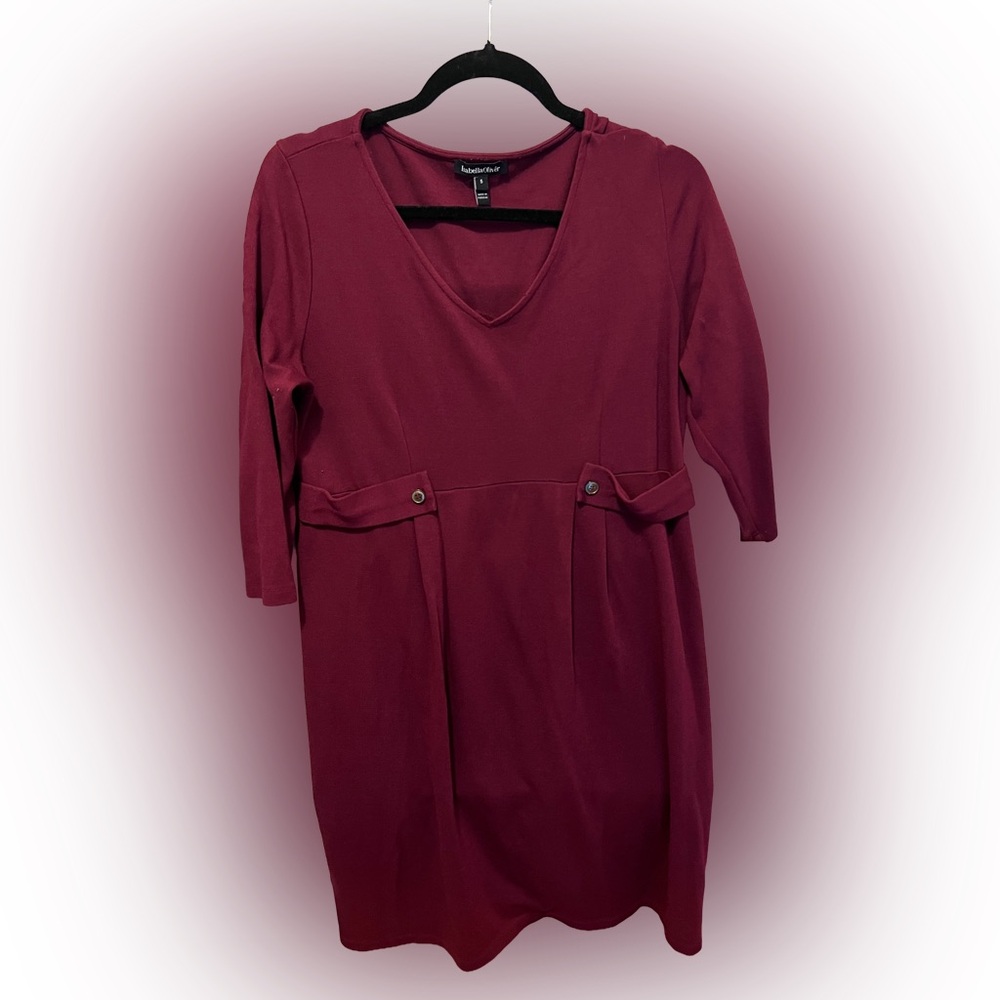 Isabella Oliver Burgundy Maternity Dress